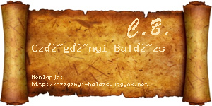 Czégényi Balázs névjegykártya